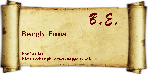 Bergh Emma névjegykártya